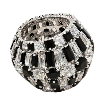 (Women) Swarovski Fashion Trendy Black Ring for Women 5620656