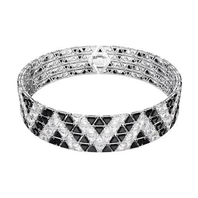 (Women) Swarovski Fashion Trendy Necklace for Women - Silver/Black 5615327
