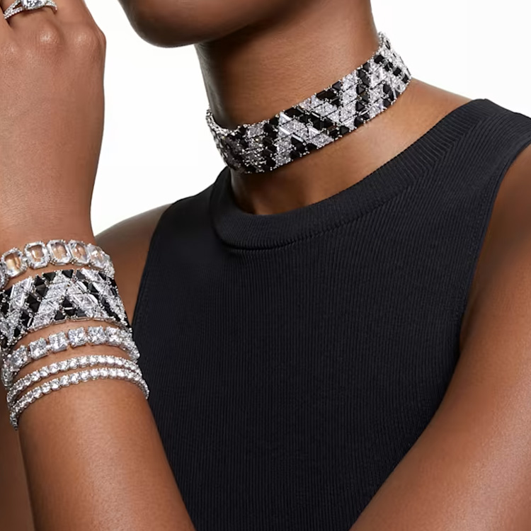 (Women) Swarovski Fashion Trendy Necklace for Women - Silver/Black 5615327 圖 4