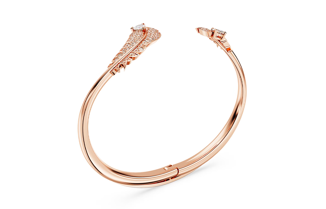 Shop (W) 施華洛世奇羽毛玫瑰金手鍊 - 玫瑰金配色。 5663477