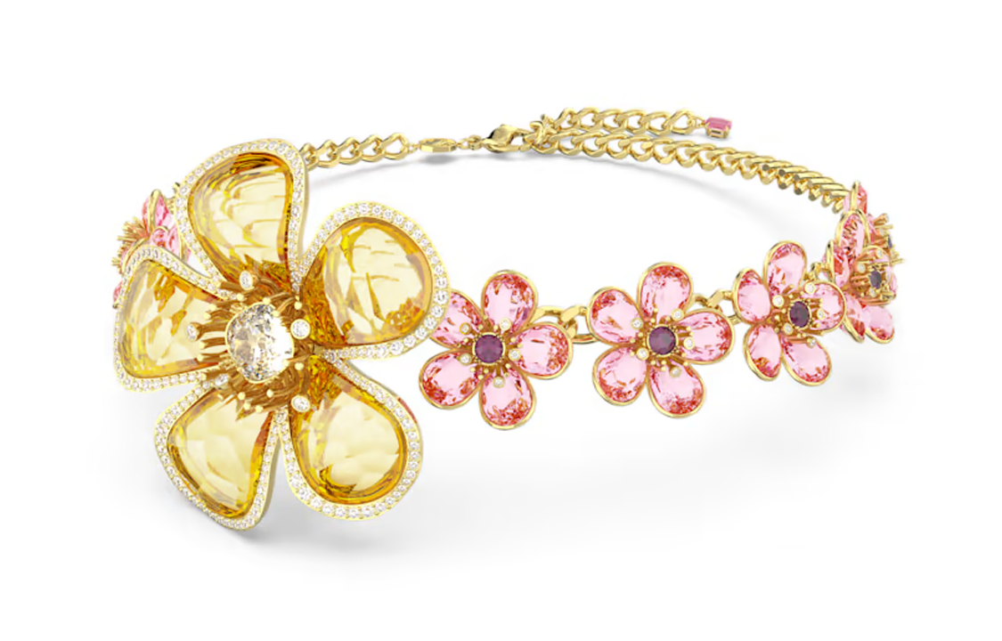 (Women) Swarovski Florere Gold-Tone Crystal Flower Necklace for Women - Multicolor. 5659727