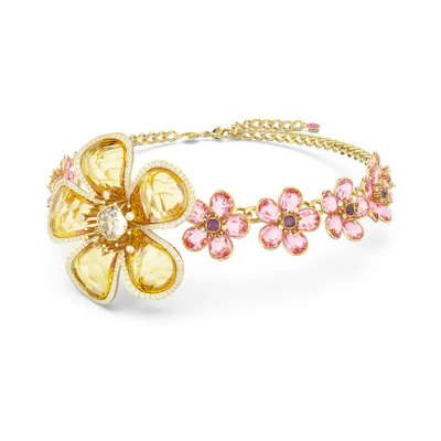 (Women) Swarovski Florere Gold-Tone Crystal Flower Necklace for Women - Multicolor. 5659727