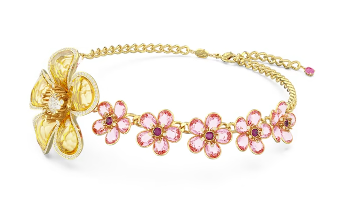 (Women) Swarovski Florere Gold-Tone Crystal Flower Necklace for Women - Multicolor. 5659727 圖 3