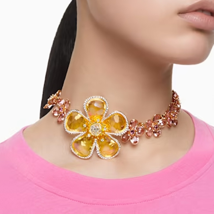 (Women) Swarovski Florere Gold-Tone Crystal Flower Necklace for Women - Multicolor. 5659727 圖 6