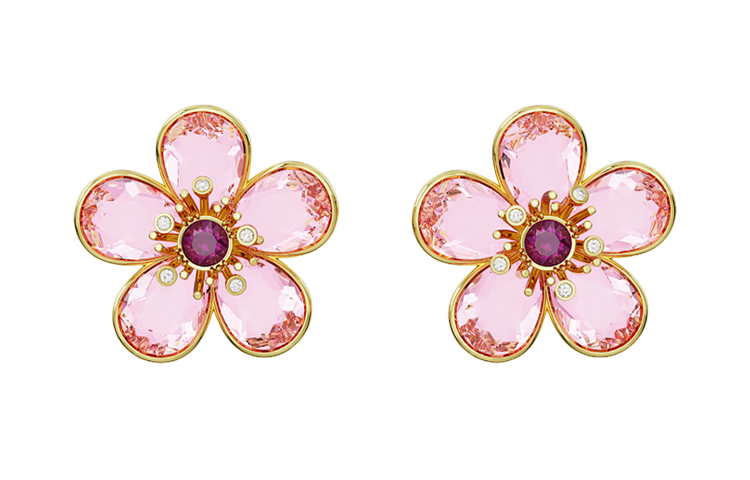 (Women) Swarovski Florere Pink Floral Earrings for Women 5656635 圖 2