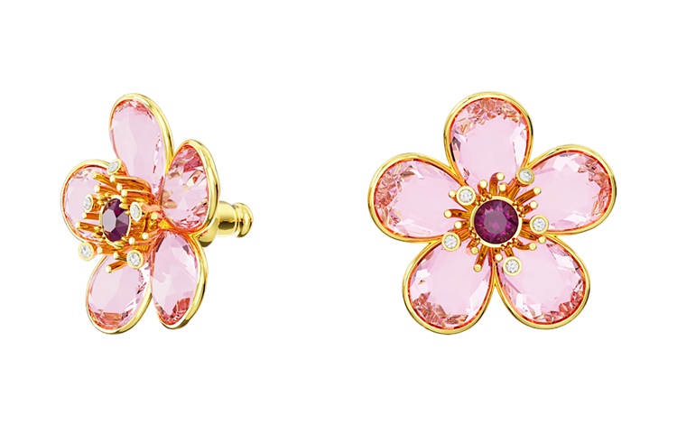(Women) Swarovski Florere Pink Floral Earrings for Women 5656635 圖 3