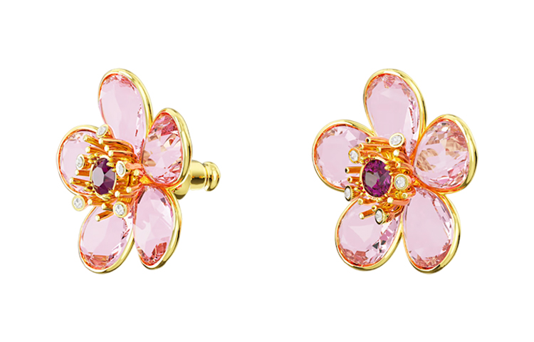 (Women) Swarovski Florere Pink Floral Earrings for Women 5656635 圖 4