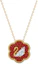 Lookbook (Women) Swarovski Flower of Fortune Necklace & Bracelet Set Women Gold/Red. ES2020121401