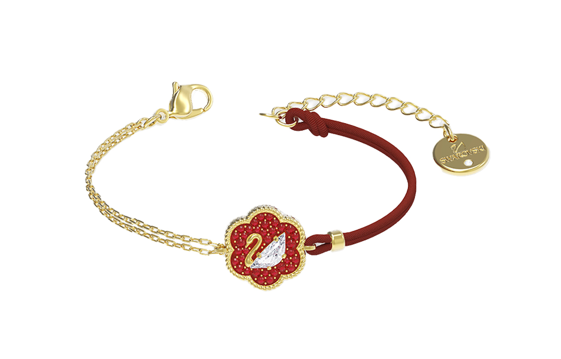(Women) Swarovski Flower of Fortune Necklace & Bracelet Set Women Gold/Red. ES2020121401 圖 6