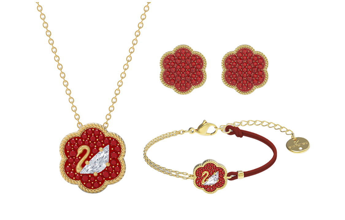 (Women) Swarovski Flower of Fortune Necklace, Bracelet & Earrings Set for Women - Multicolor. 5597670 圖 2