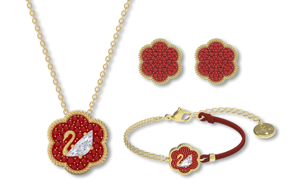 (Women) Swarovski Flower of Fortune Necklace, Bracelet & Earrings Set for Women - Multicolor. 5597670 圖 3