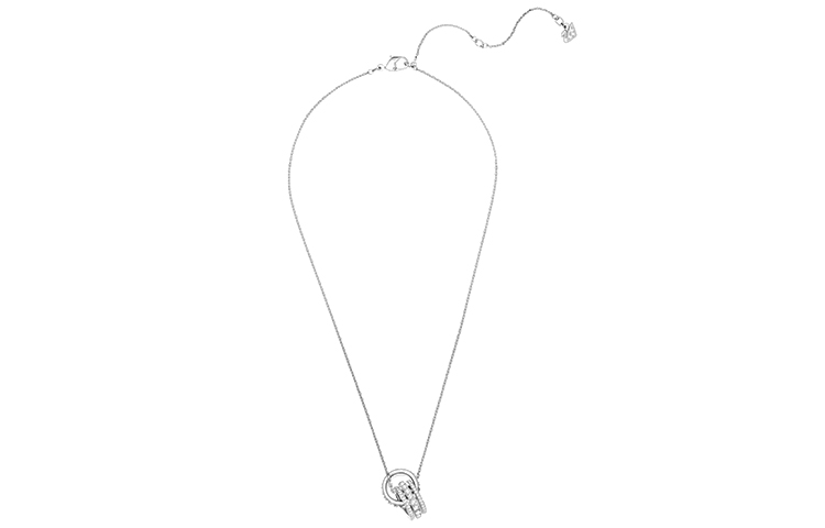 (Women) Swarovski Further Double Circle White Gold-Tone Pendant Necklace - Silver White. 5409696 圖 3