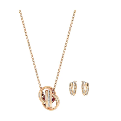 (Women) Swarovski Further Rose Gold Necklace Set for Women. 5253004