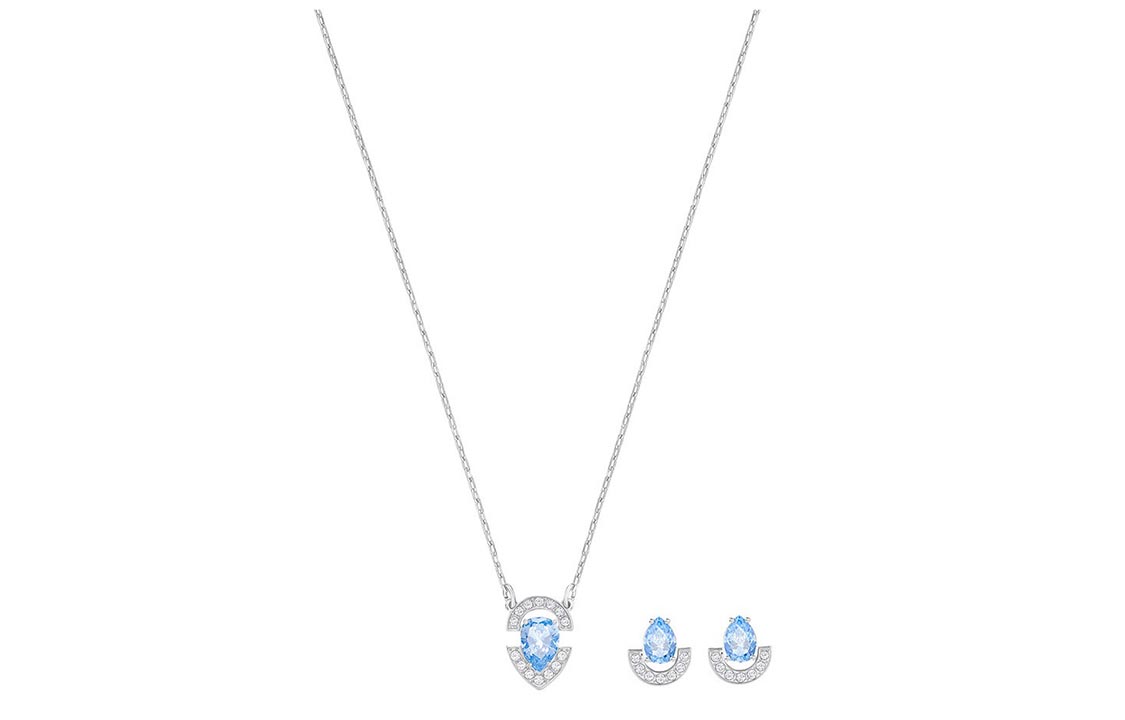 Order (W) Swarovski GALLARY 系列梨形切割女士項鍊耳環套裝 5274883