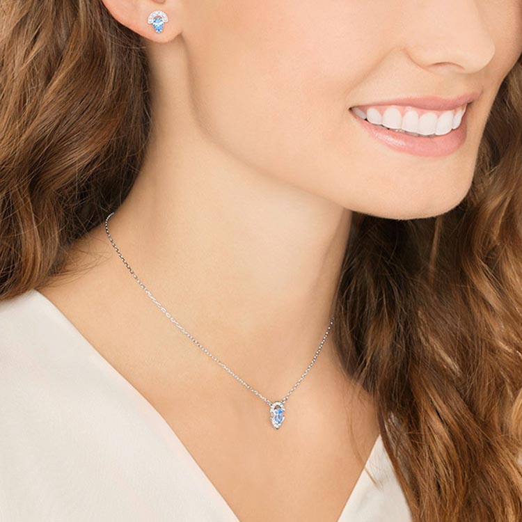 Purchase (W) Swarovski GALLARY 系列梨形切割女士項鍊耳環套裝 5274883