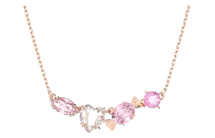 (Women) Swarovski Gema 520 Pink Crystal Pendant Necklace for Women - Luxury Design 5630876