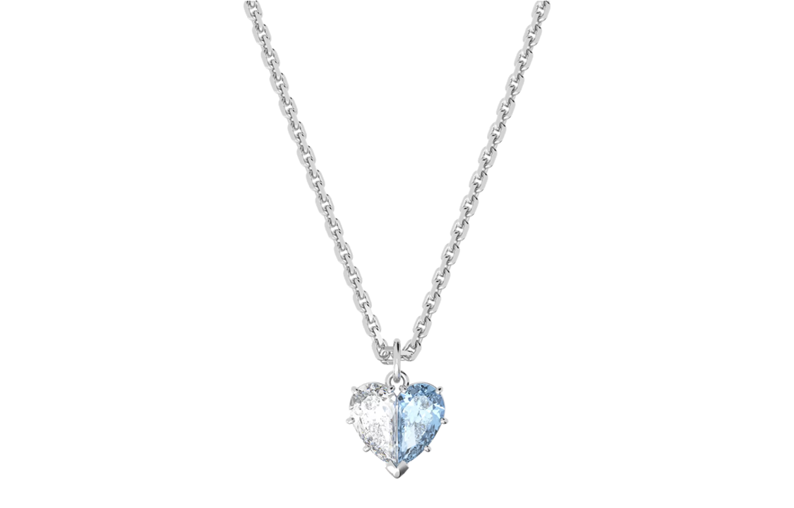 (Women) Swarovski Gema 520 Symmetric Heart Blue Rhodium-Plated Necklace for Women. 5653008 圖 2