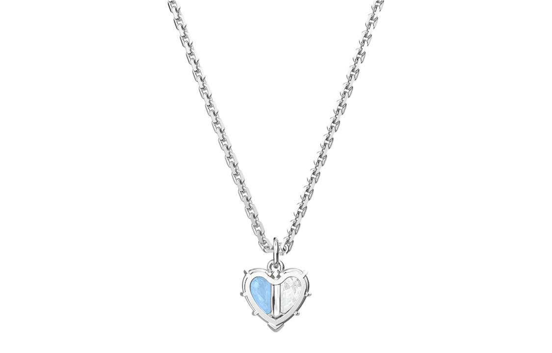 (Women) Swarovski Gema 520 Symmetric Heart Blue Rhodium-Plated Necklace for Women. 5653008 圖 4