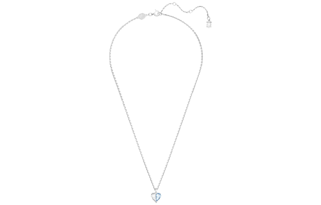 (Women) Swarovski Gema 520 Symmetric Heart Blue Rhodium-Plated Necklace for Women. 5653008 圖 5