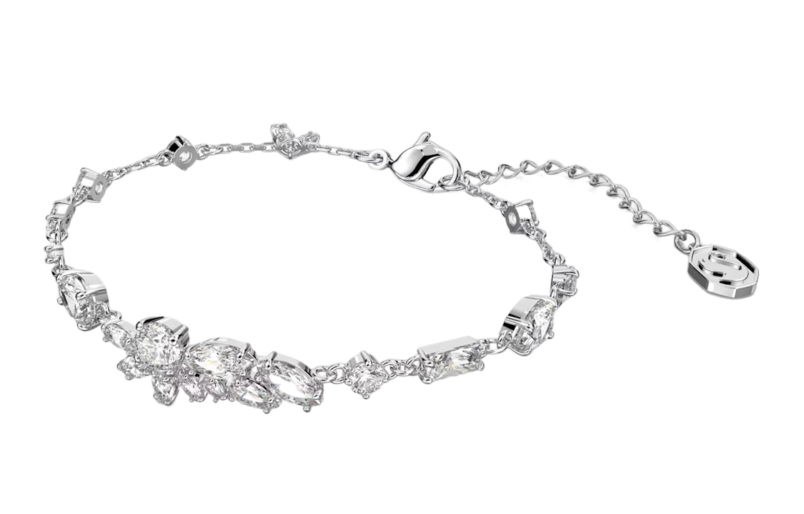 (Women) Swarovski Gema Asymmetric Floral Rhodium-Plated White Bracelet for Women. 5644687 圖 3