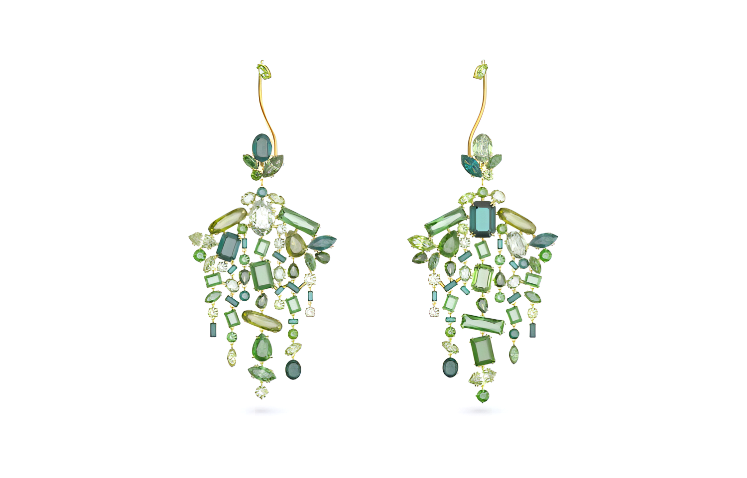 (Women) Swarovski Gema Asymmetrical Alloy Earrings for Women - Fashion & Elegant Design 5613732