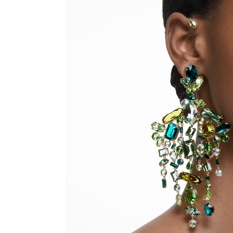 (Women) Swarovski Gema Asymmetrical Alloy Earrings for Women - Fashion & Elegant Design 5613732 圖 4