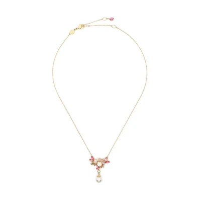(Women) Swarovski Gema Gold-Plated Crystal Pearl Necklace for Women - Gold. 5688490