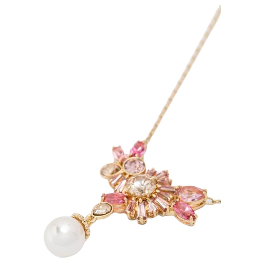 (Women) Swarovski Gema Gold-Plated Crystal Pearl Necklace for Women - Gold. 5688490 圖 3