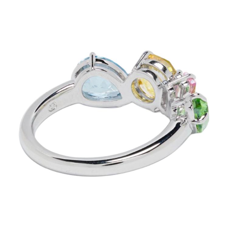 Shop (W) Anillo de Metal Pulido Swarovski Gema para Mujer - Plata. 5692407