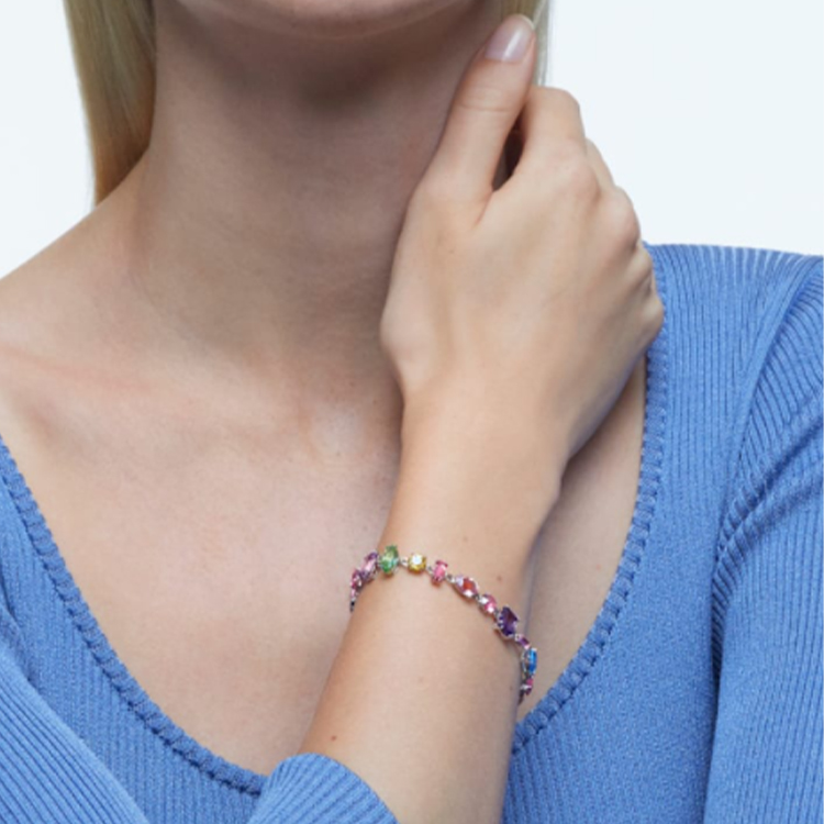 (Women) Swarovski Gema Rhodium-Plated Bracelet for Women - Shimmering Design. 5613739 圖 4