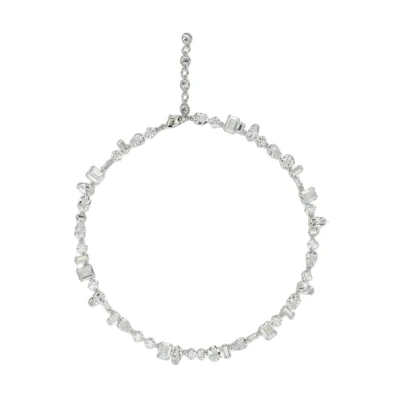 (Women) Swarovski Gema Trendy Silver Necklace for Women. 5639327