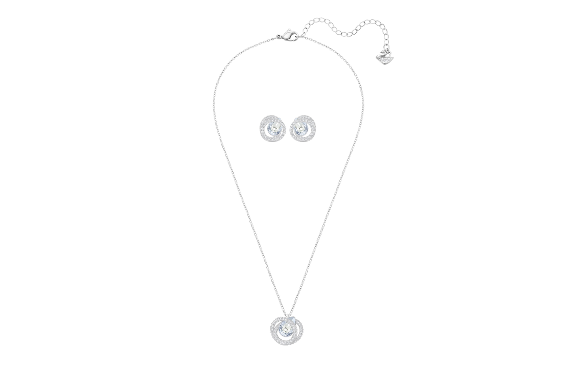 (Women) Swarovski GENERATION Classic Necklace & Earrings Set Silver/Light Blue Women. 5255523 圖 3