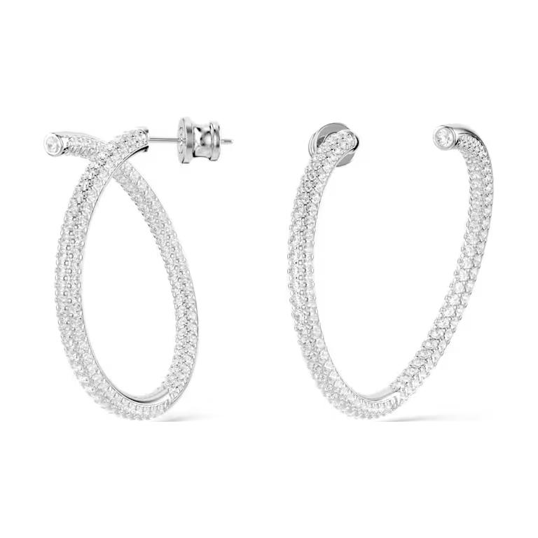 (Women) Swarovski Geometric Silver Earrings with Crystal and Rhodium Plating for Women. 5695939 圖 2