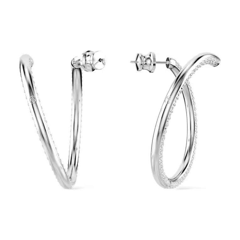 (Women) Swarovski Geometric Silver Earrings with Crystal and Rhodium Plating for Women. 5695939 圖 3