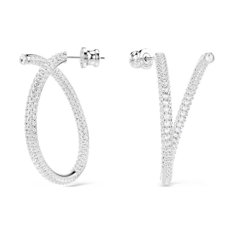 (Women) Swarovski Geometric Silver Earrings with Crystal and Rhodium Plating for Women. 5695939 圖 4