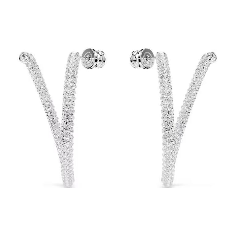 (Women) Swarovski Geometric Silver Earrings with Crystal and Rhodium Plating for Women. 5695939 圖 5