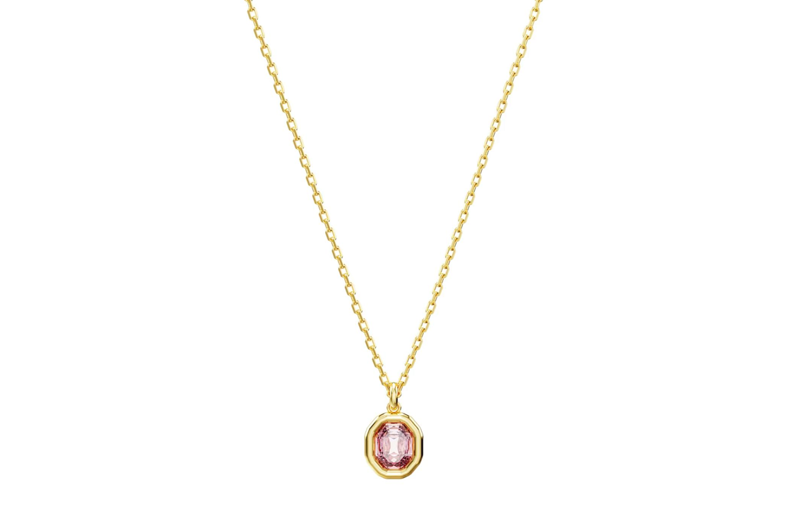 (Women) Swarovski Gold-Plated Octagon Cut Zirconia Crystal Necklace for Women Gold 5682531