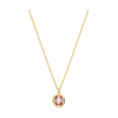 (Women) Swarovski Gold-Plated Octagon Cut Zirconia Crystal Necklace for Women Gold 5682531