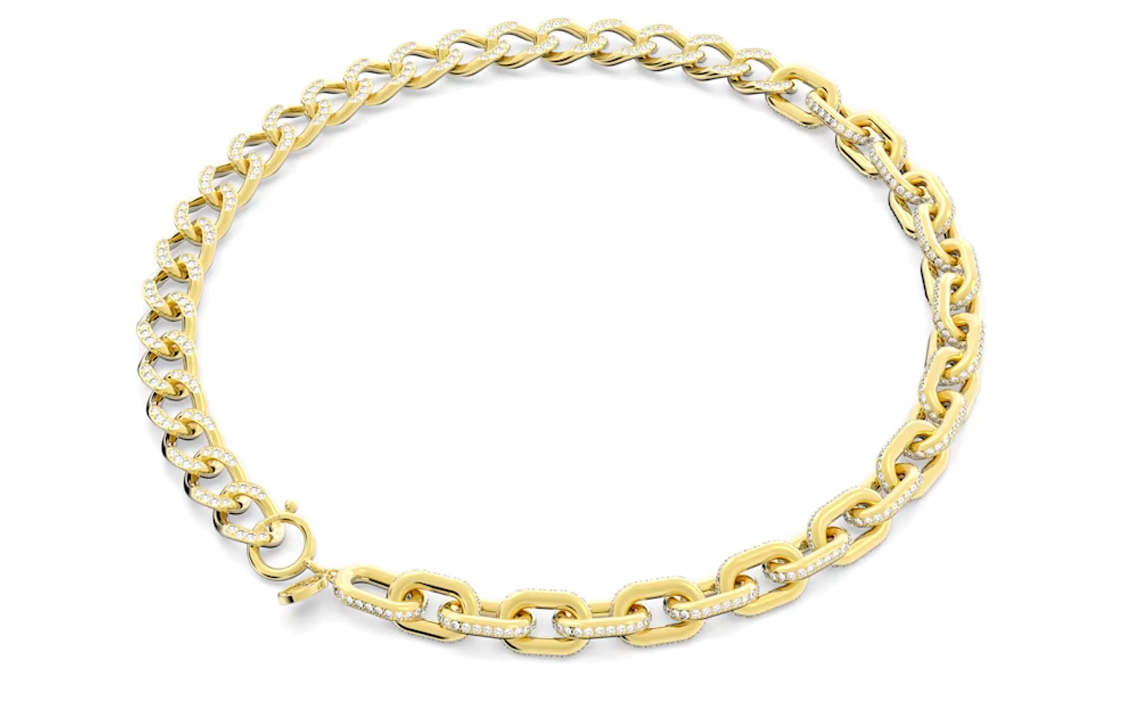 Shop (W) 施华洛世奇金色水晶项链女士款 - 混合链条设计。 5655436