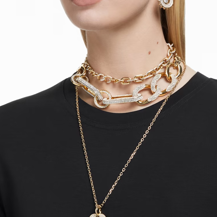 Details for (W) 施华洛世奇金色水晶项链女士款 - 混合链条设计。 5655436