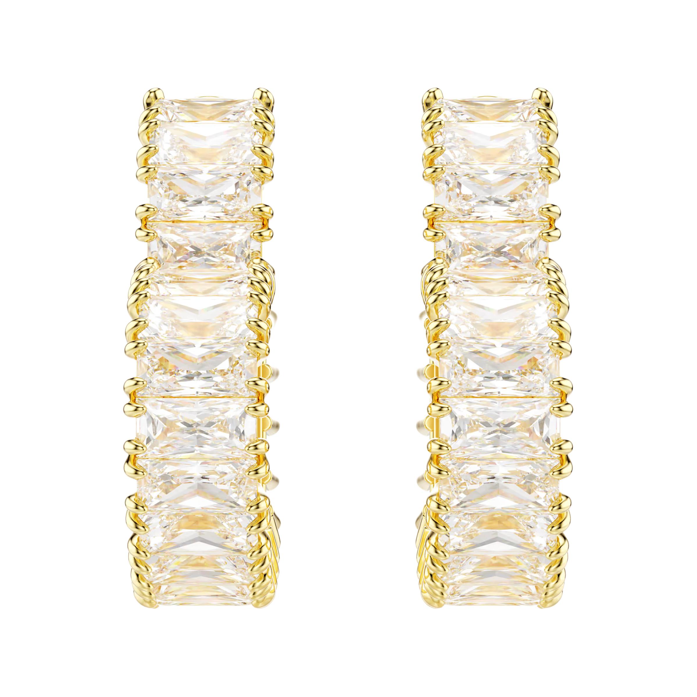 (Women) Swarovski Gold Heart Open Design Earrings with Cubic Zirconia for Women 5693512 圖 3