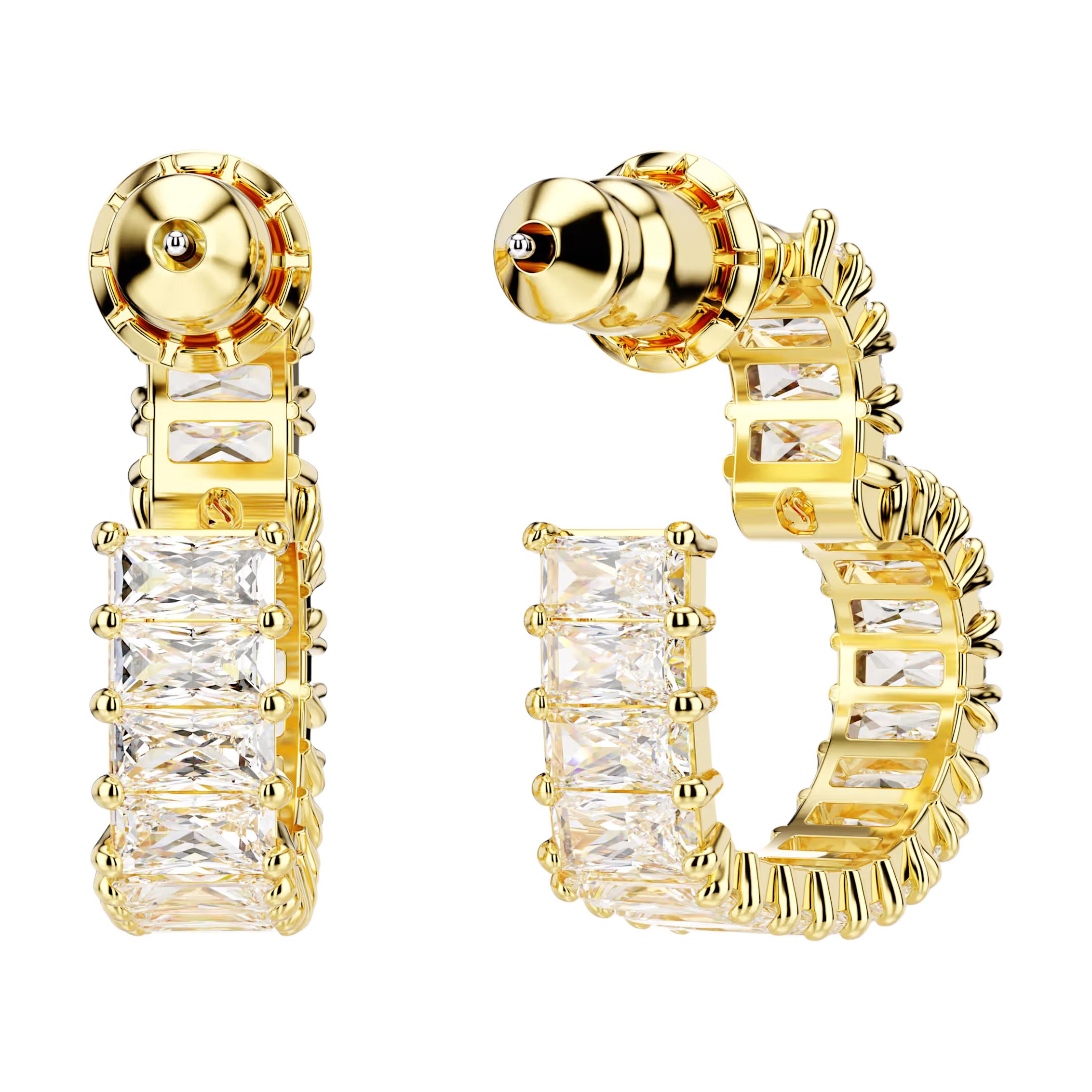 (Women) Swarovski Gold Heart Open Design Earrings with Cubic Zirconia for Women 5693512 圖 4