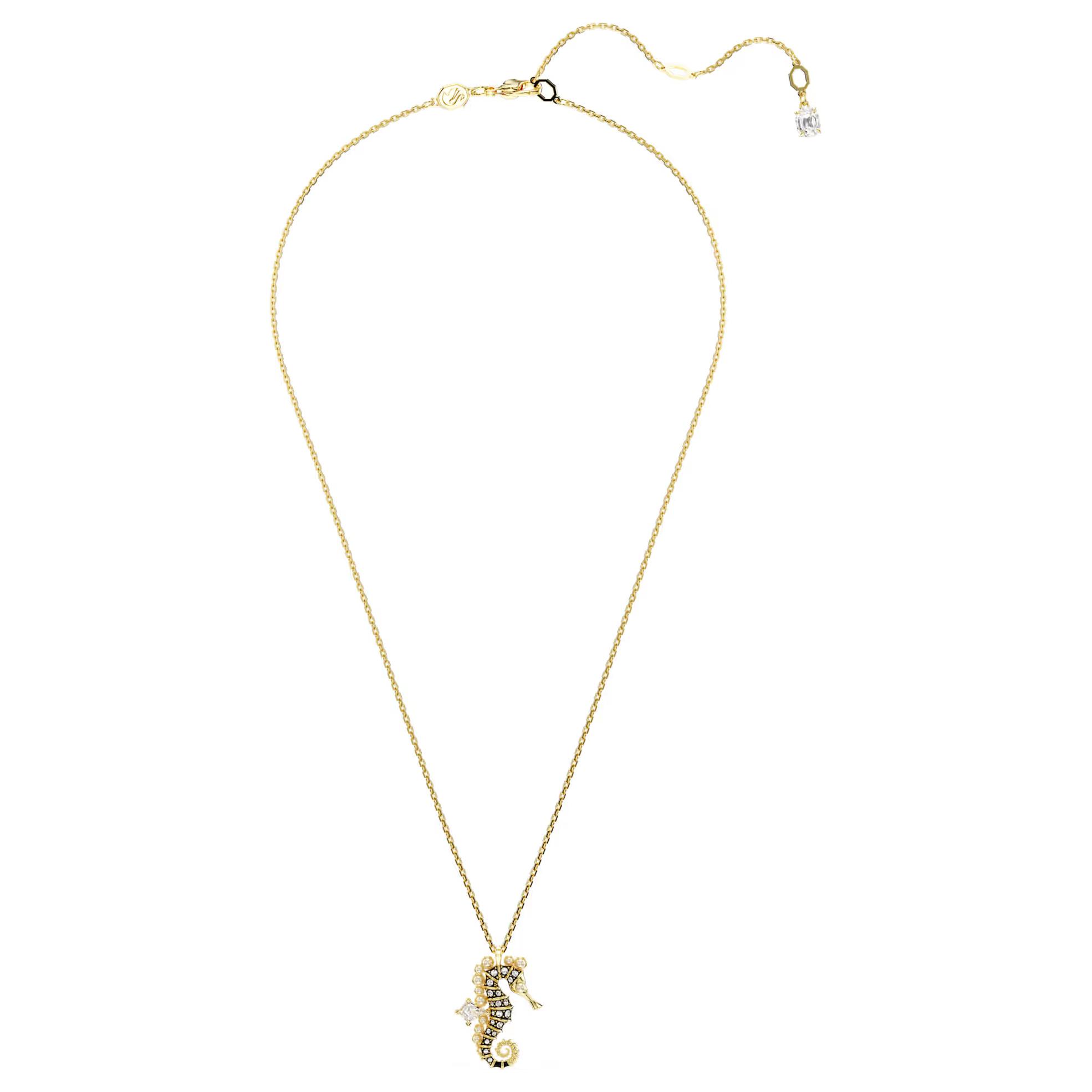 (Women) Swarovski Gold Seahorse Pendant Pearl Necklace for Women. 5690874 圖 2