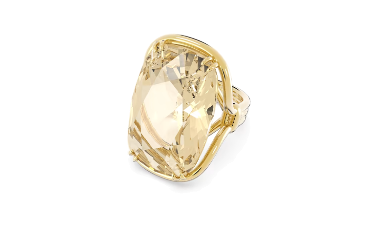 (Women) Swarovski Harmonia Oversized Crystal Gold-Plated Ring for Women. 5640042