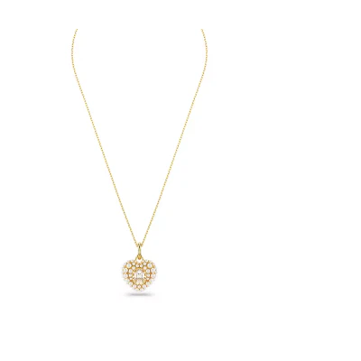 (Women) Swarovski Heart Pendant Necklace Gold Crystal Pearl for Women. 5680399