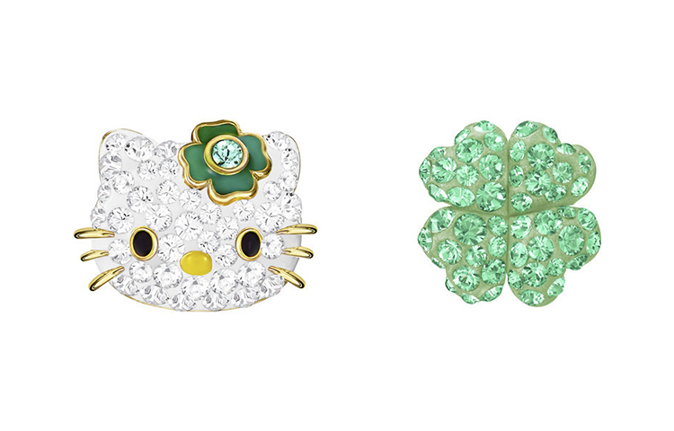 (Women) Swarovski Hello Kitty Clover Alloy Stud Earrings for Women 5353477