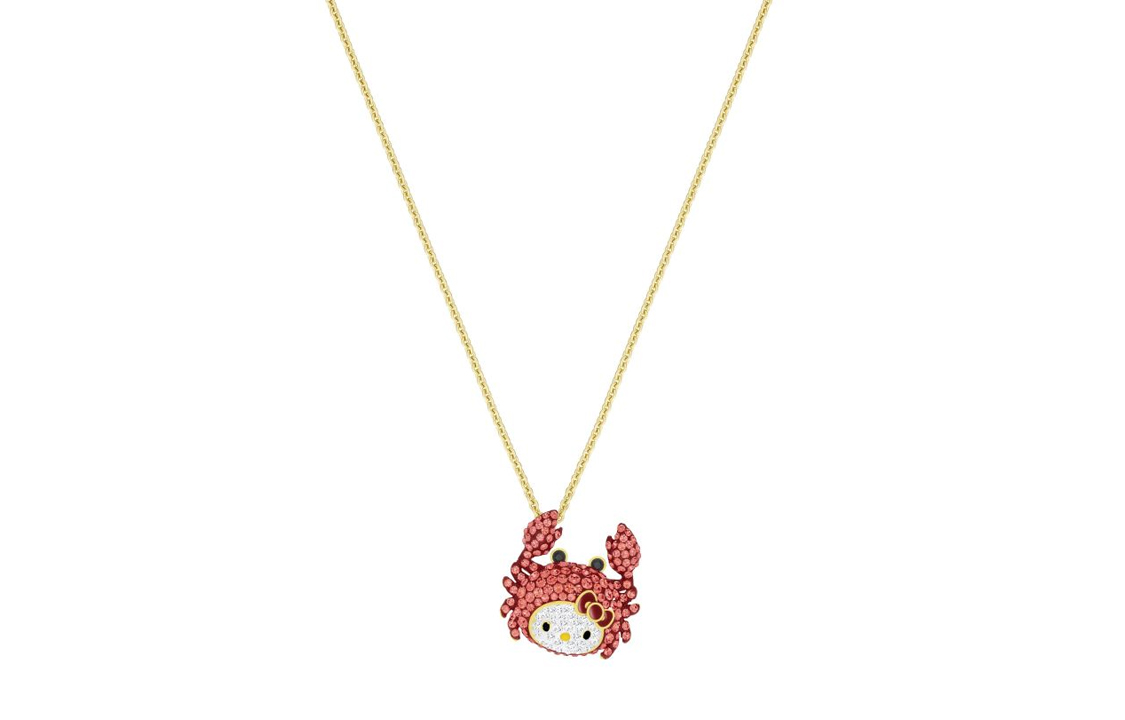 (Women) Swarovski Hello Kitty Cute Crab Rose Gold-Tone Necklace for Women. 5453217