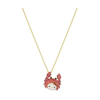 (Women) Swarovski Hello Kitty Cute Crab Rose Gold-Tone Necklace for Women. 5453217