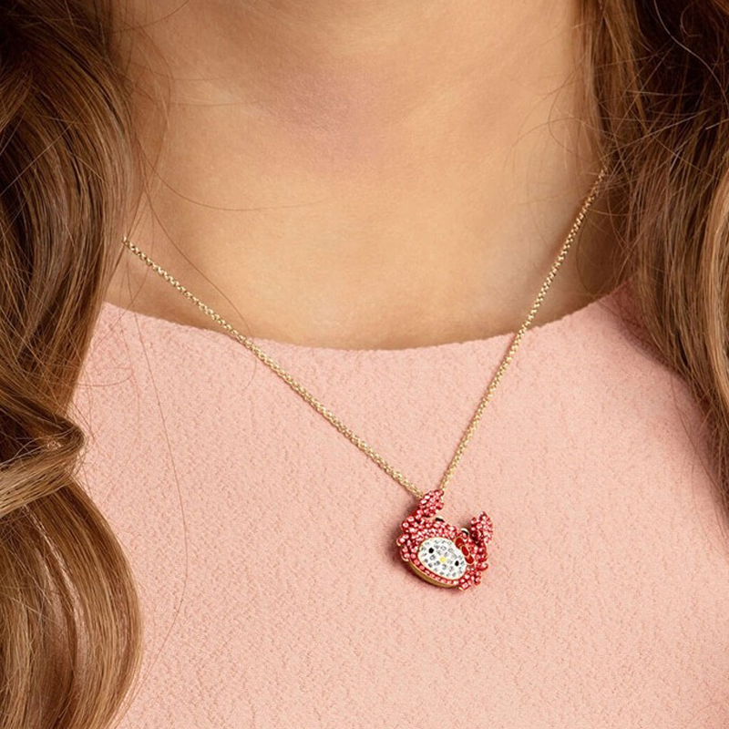 (Women) Swarovski Hello Kitty Cute Crab Rose Gold-Tone Necklace for Women. 5453217 圖 3