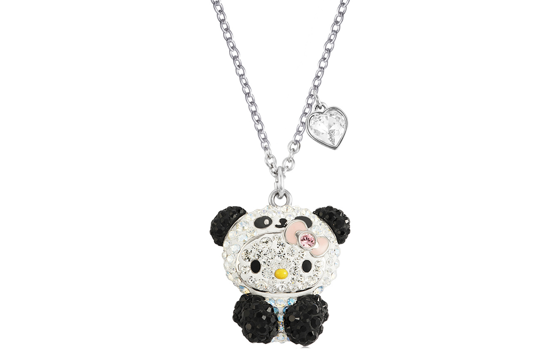 Order (W) スワロフスキー ハローキティ パンダ ネックレス シルバー 5167914